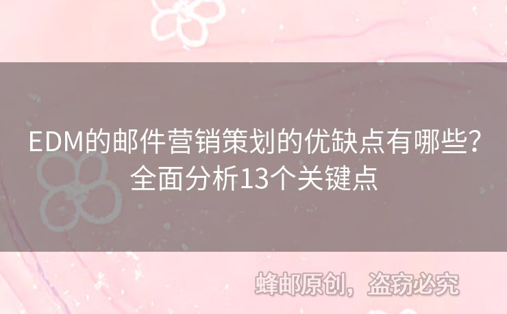 EDM的郵件營銷策劃的優(yōu)缺點(diǎn)有哪些？全面分析13個(gè)關(guān)鍵點(diǎn)