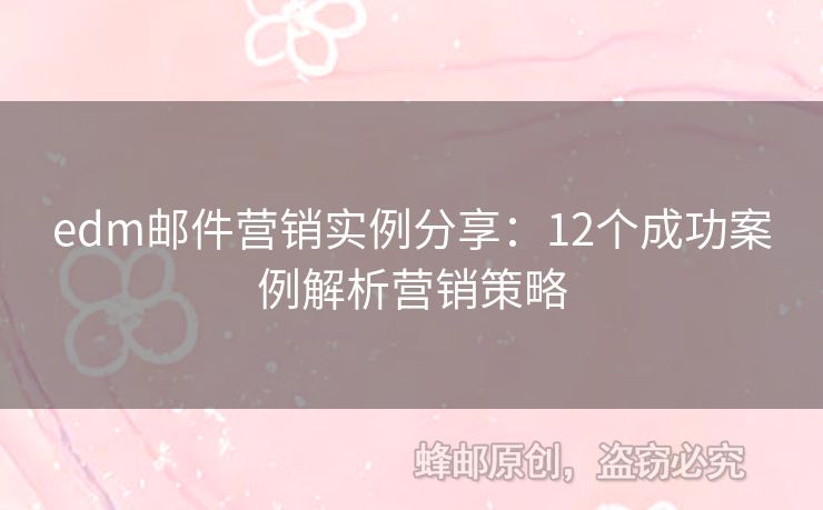 edm郵件營(yíng)銷實(shí)例分享：12個(gè)成功案例解析營(yíng)銷策略