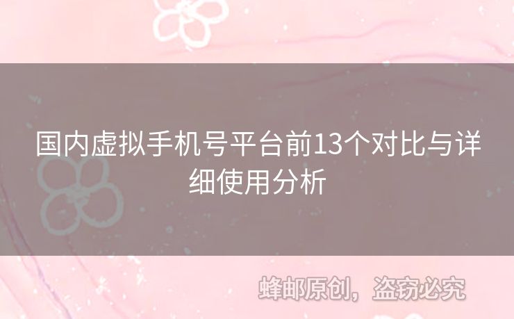 國內(nèi)虛擬手機(jī)號(hào)平臺(tái)前13個(gè)對(duì)比與詳細(xì)使用分析
