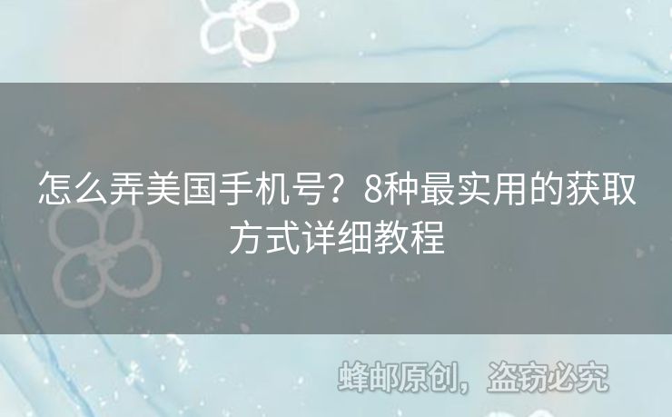 怎么弄美國(guó)手機(jī)號(hào)？8種最實(shí)用的獲取方式詳細(xì)教程