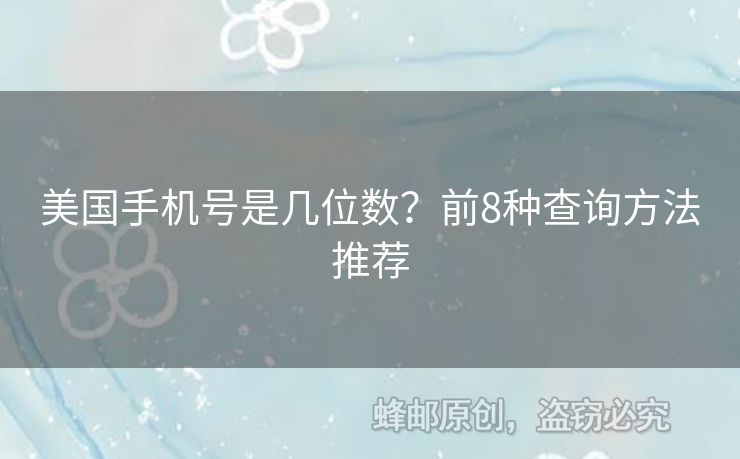美國手機(jī)號是幾位數(shù)？前8種查詢方法推薦