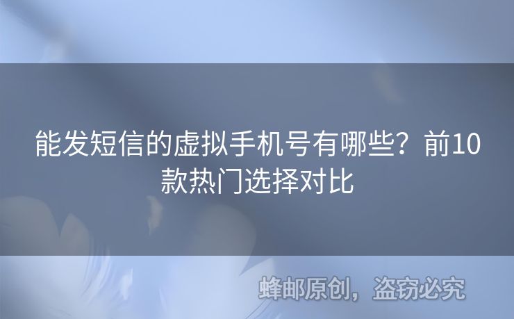 能發(fā)短信的虛擬手機(jī)號(hào)有哪些？前10款熱門選擇對(duì)比