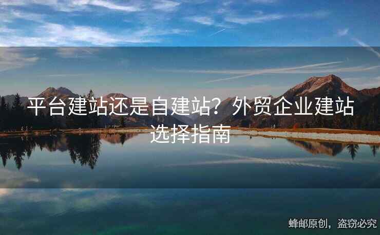 平臺(tái)建站還是自建站？外貿(mào)企業(yè)建站選擇指南
