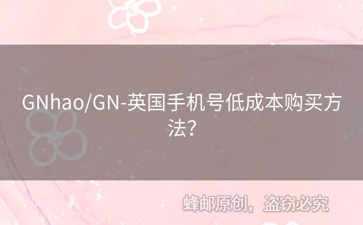GNhao/GN-英國手機(jī)號低成本購買方法？