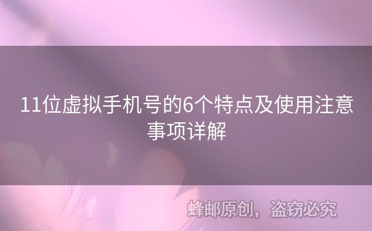 11位虛擬手機(jī)號的6個(gè)特點(diǎn)及使用注意事項(xiàng)詳解