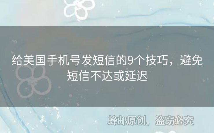 給美國手機號發(fā)短信的9個技巧，避免短信不達或延遲