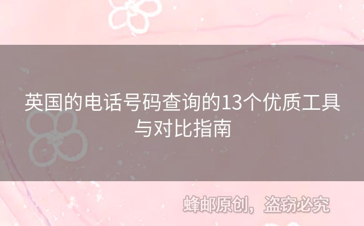 英國(guó)的電話號(hào)碼查詢的13個(gè)優(yōu)質(zhì)工具與對(duì)比指南