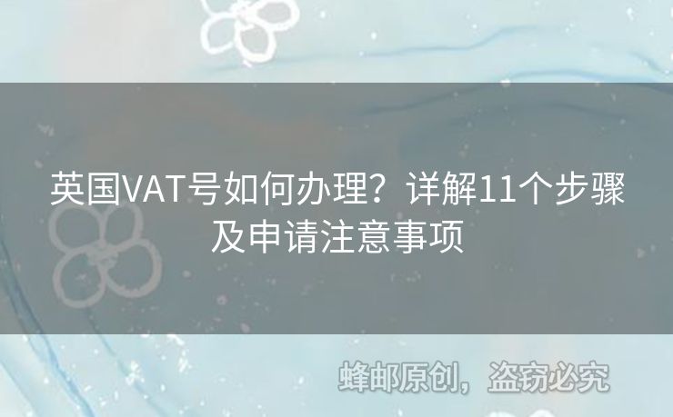 英國(guó)VAT號(hào)如何辦理？詳解11個(gè)步驟及申請(qǐng)注意事項(xiàng)