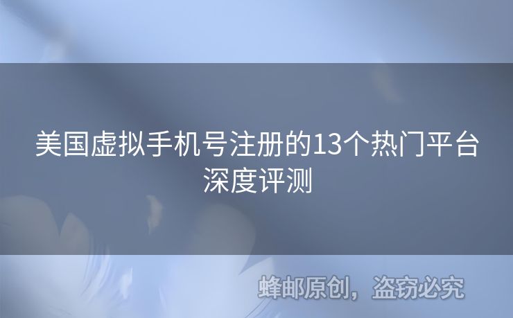 美國(guó)虛擬手機(jī)號(hào)注冊(cè)的13個(gè)熱門平臺(tái)深度評(píng)測(cè)