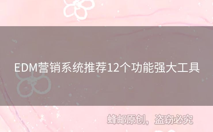 EDM營銷系統(tǒng)推薦12個功能強大工具