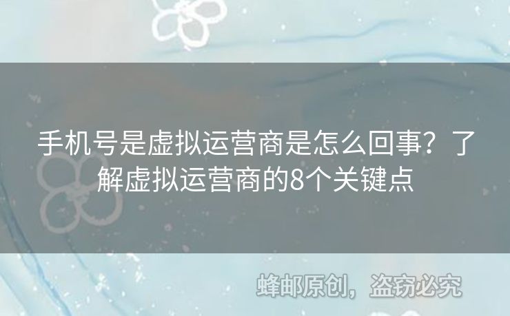 手機號是虛擬運營商是怎么回事？了解虛擬運營商的8個關(guān)鍵點