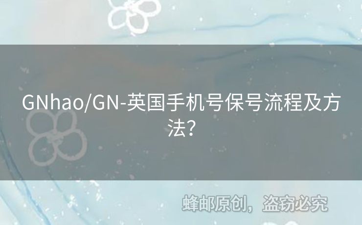 GNhao/GN-英國(guó)手機(jī)號(hào)保號(hào)流程及方法？