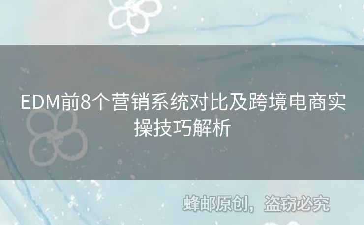 EDM前8個(gè)營(yíng)銷(xiāo)系統(tǒng)對(duì)比及跨境電商實(shí)操技巧解析