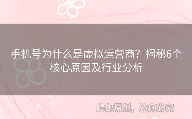 手機(jī)號(hào)為什么是虛擬運(yùn)營商？揭秘6個(gè)核心原因及行業(yè)分析